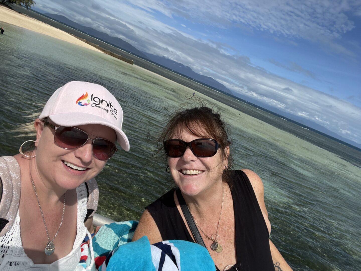 Boss Lady and Kezza taking a selfie in front of the ocean